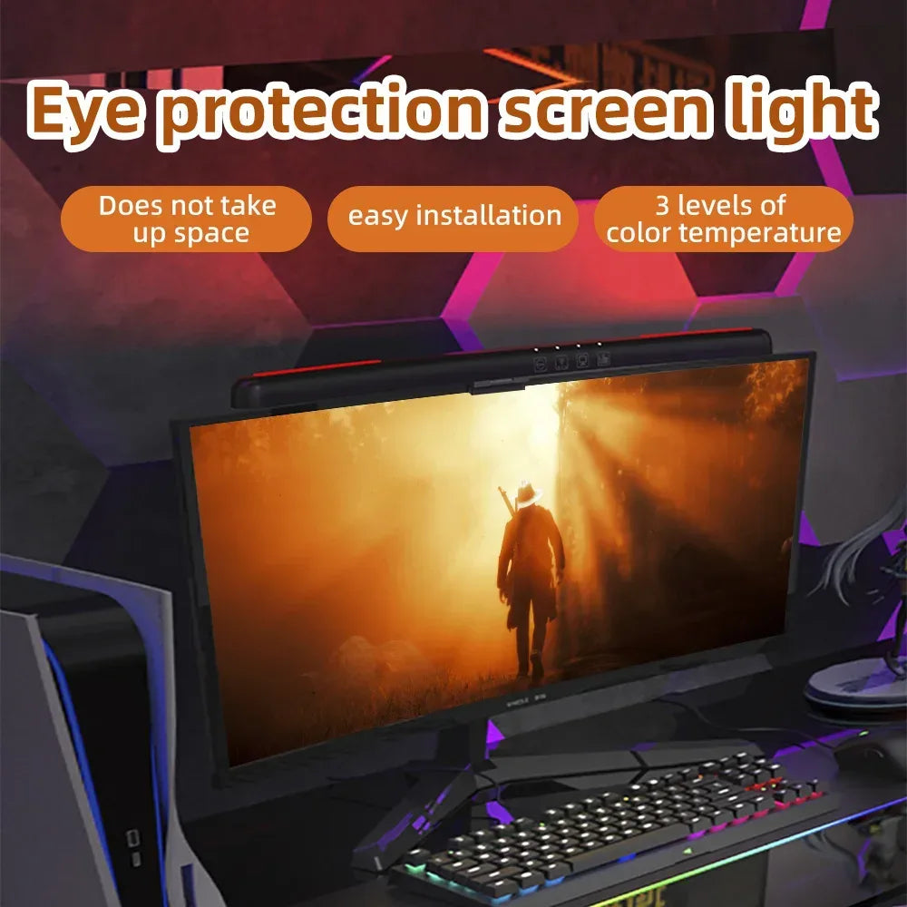 USB Stepless Dimming Screen Hanging Lights Curved Screen Monitor Light Bar RGB Background Atmosphere Desk Lamp Monitor Light Bar - Urbizia