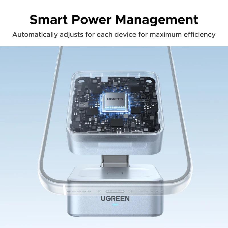 UGREEN Qi2.2 25W 15W 2-in-1 Magnetic Wireless Charger Stand Fast Charging Stand Charger For iPhone 16 17/AirPods Magflow Charger