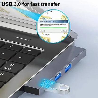4-in-1 USB 3.0 Type-C Hub Aluminum Multi-Port Adapter