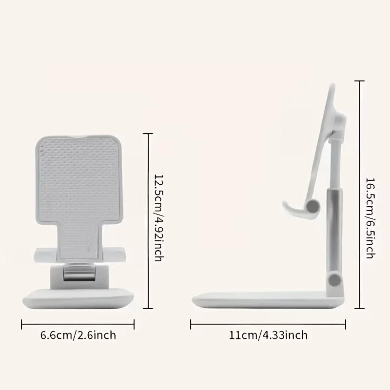 Cell Phone Stand Adjustable Angle and Height Cell Phone Holder for Desk Foldable Portable Pad Compatible with All Mobile Phones