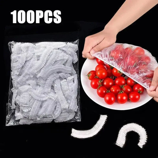 Disposable Elastic Food Covers for Bowls & Plates (100pcs)