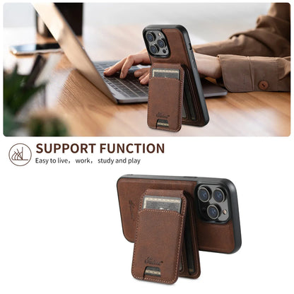Leather Wallet Case with Card Holder for iPhone