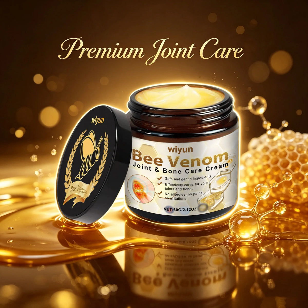 Bee Venom Joint Muscle Soothing Cream For Tech Neck Keyboarder Wrist Mouse Wrist Bee Venom Joint Care Fast Acting Non-Greasy Muscle Relaxation Massage Cream For Office Worker Post-Workout Recovery