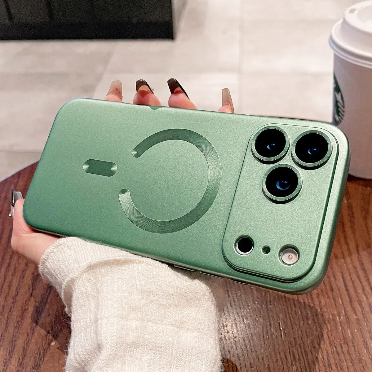 Metallic Paint MagSafe Soft Case for iPhone Wireless Charge