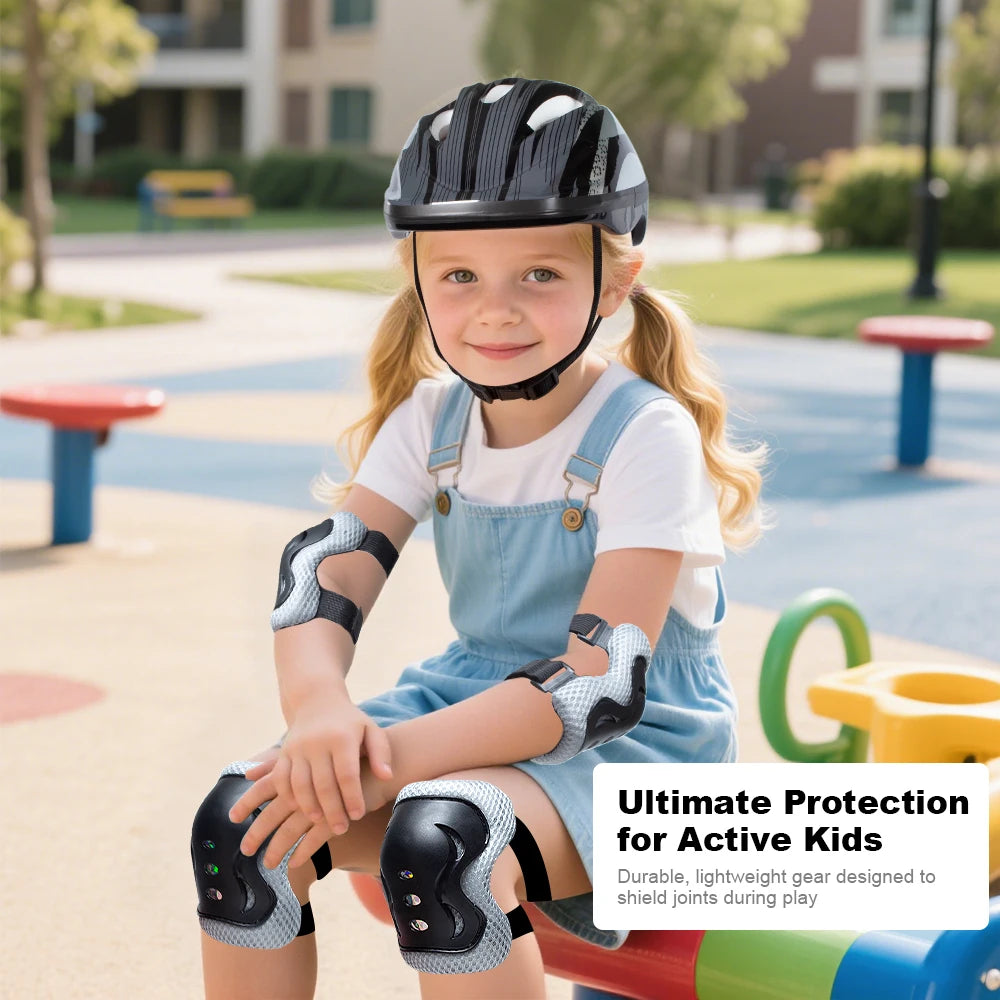 7PCS Kids Helmet Knee Elbow Pads Wrist Guard Sport Protective Gear Adjustable Scooter Skateboard Roller  for Boy Girl 4-12 Years