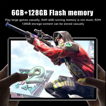 2025 New 10.1 Inch Octa Core Android Tablets 6GB RAM 128GB ROM 4G Dual SIM Network AI Speed-up Tablet Bluetooth WiFi 6000mAh