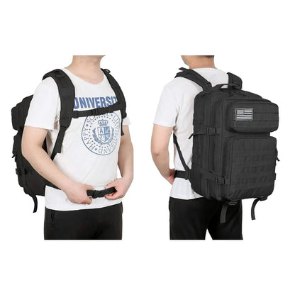 45L Tactical Backpacks Molle Assault Pack 3 Day Bug Out Bag Hiking Treeking Rucksack Fitness Camping, Daily Work - Urbizia