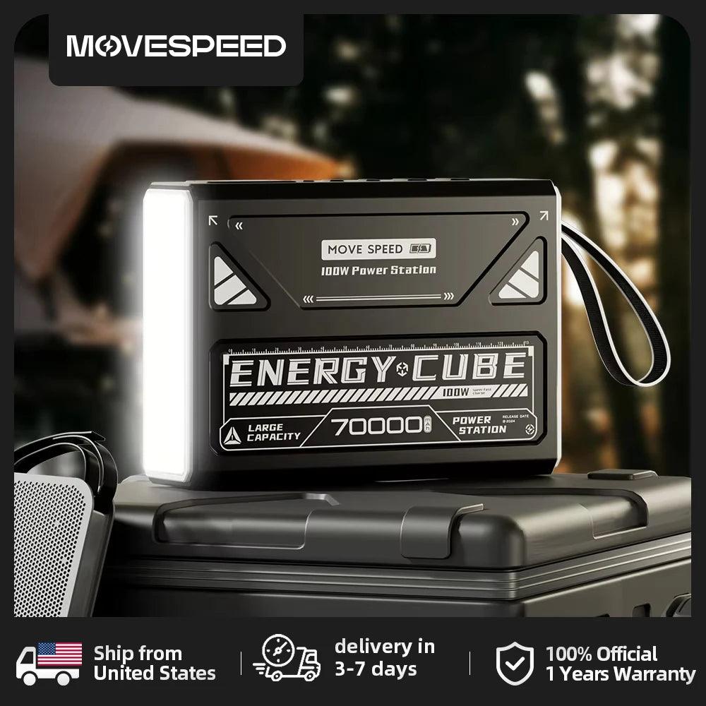 MOVESPEED Z70 Pro 100W Power Bank Large Capacity External Battery Charger Outdoor Camping Power Station for LaptopMacBook Pro