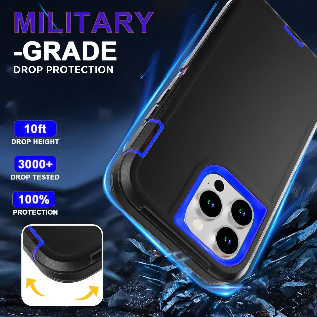 Armor Defender iPhone Case with Stand – PC + TPU