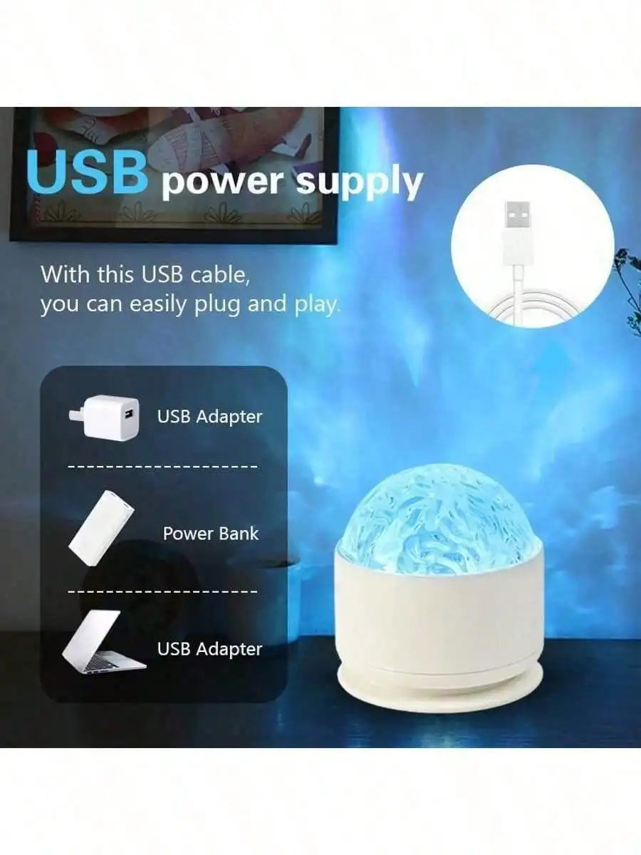 2026 2-In-1 Aurora 3D Ocean Wave Projector, 16 Color RGB Mood Lamp With Remote, Dynamic Northern Lights Water Ripple