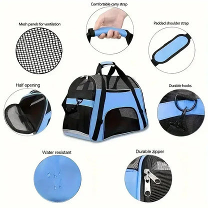 Cat Bags Portable Dog Carrier Bag Mesh Breathable Carrier Bags for Small Dogs Foldable Cats Handbag Travel Pet Bag Transport Bag - Urbizia