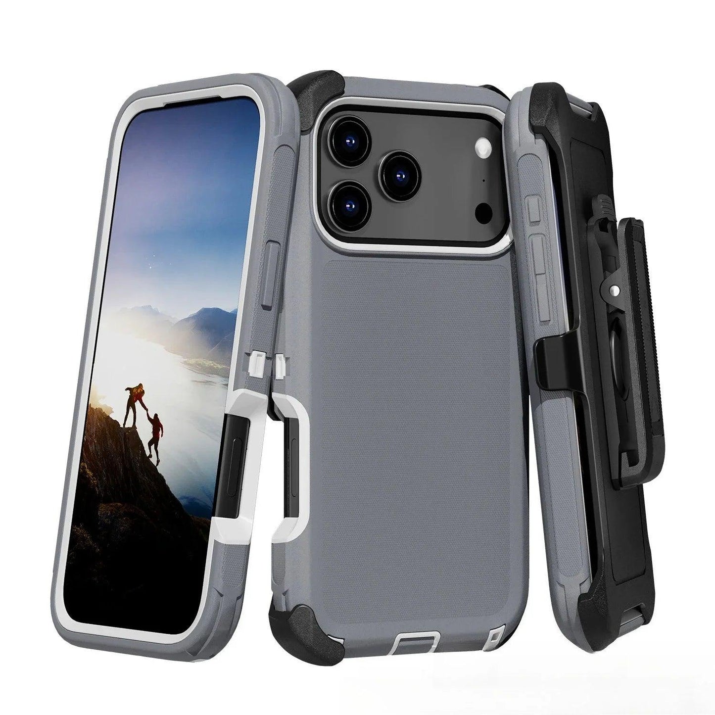 3-in-1 Military Armor iPhone Case with Belt Clip
