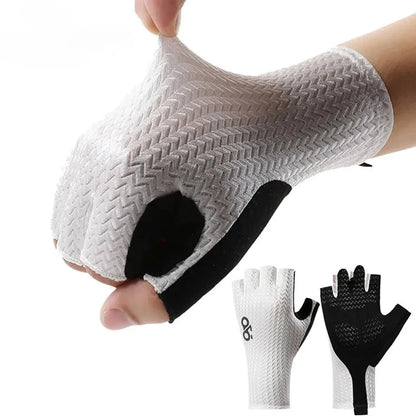 Summer Breathable Half Finger Cycling Gloves Ultralight Road Bike Gloves Anti-Slip Silicone Pad Cooling Sport Gear