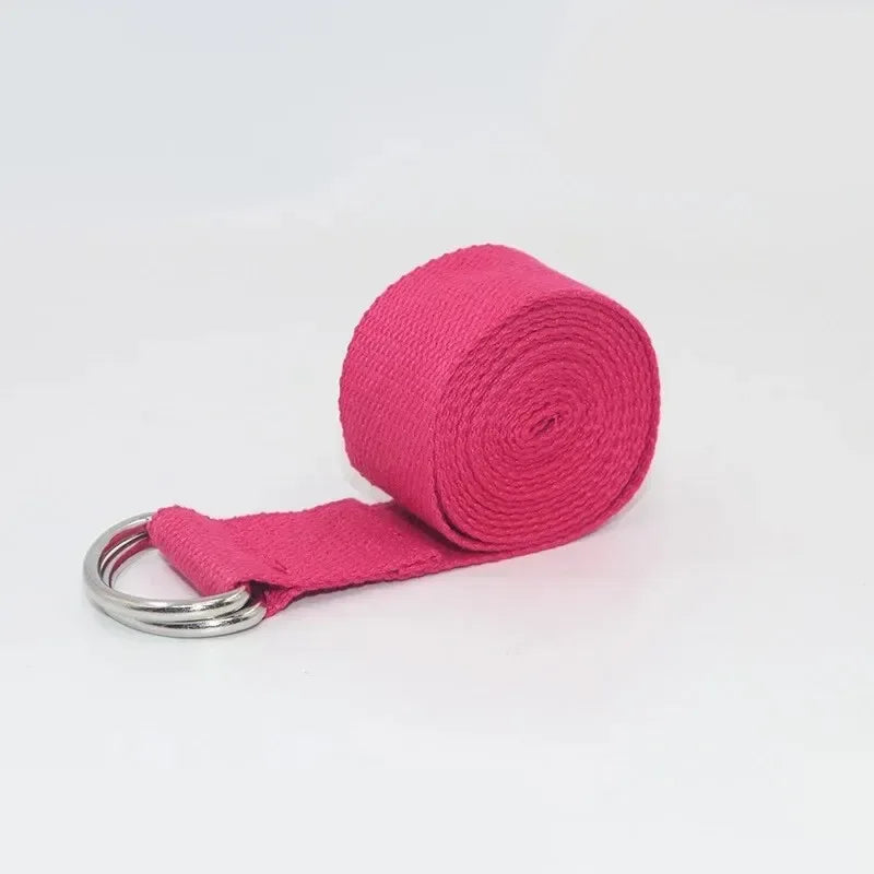 1Pc Yoga Strap For Yoga Pilates Ballet Dance With Adjustable D-Ring Buckle Cotton Yoga Belt For Fitness Daily Stretching - Urbizia