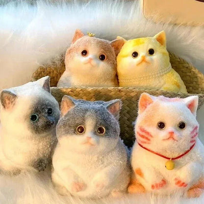 Cute Kawaii Cat Squishy Soft Silicone Stress Relief Squeeze Toy Anxiety Relief Desk Buddy Gift for Kids Adults Desk Decor Gift