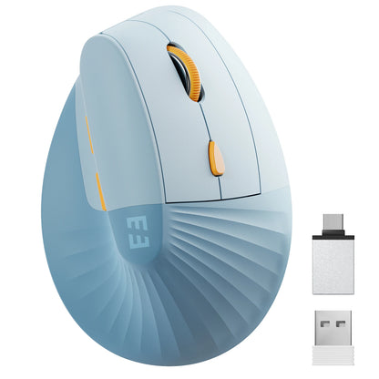 SEENDA Vertical Wireless Mouse Type C Rechargeable Ergonomic USB & Type C Mice for Laptop Laptop PC MacBook Windows Android