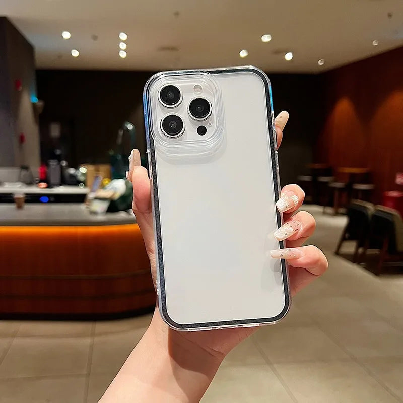 Luxury Crystal Clear Acrylic Case for IPhone 18 Pro 17 16 15 14 13 Pro Max Candy Color Transparent Shockproof Protection Cover