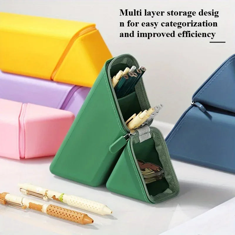Foldable Silicone Pen Holder-Large Capacity Expandable Pencil Cup for Desk, Study & Office, Portable Gift for Students/Teachers - Urbizia