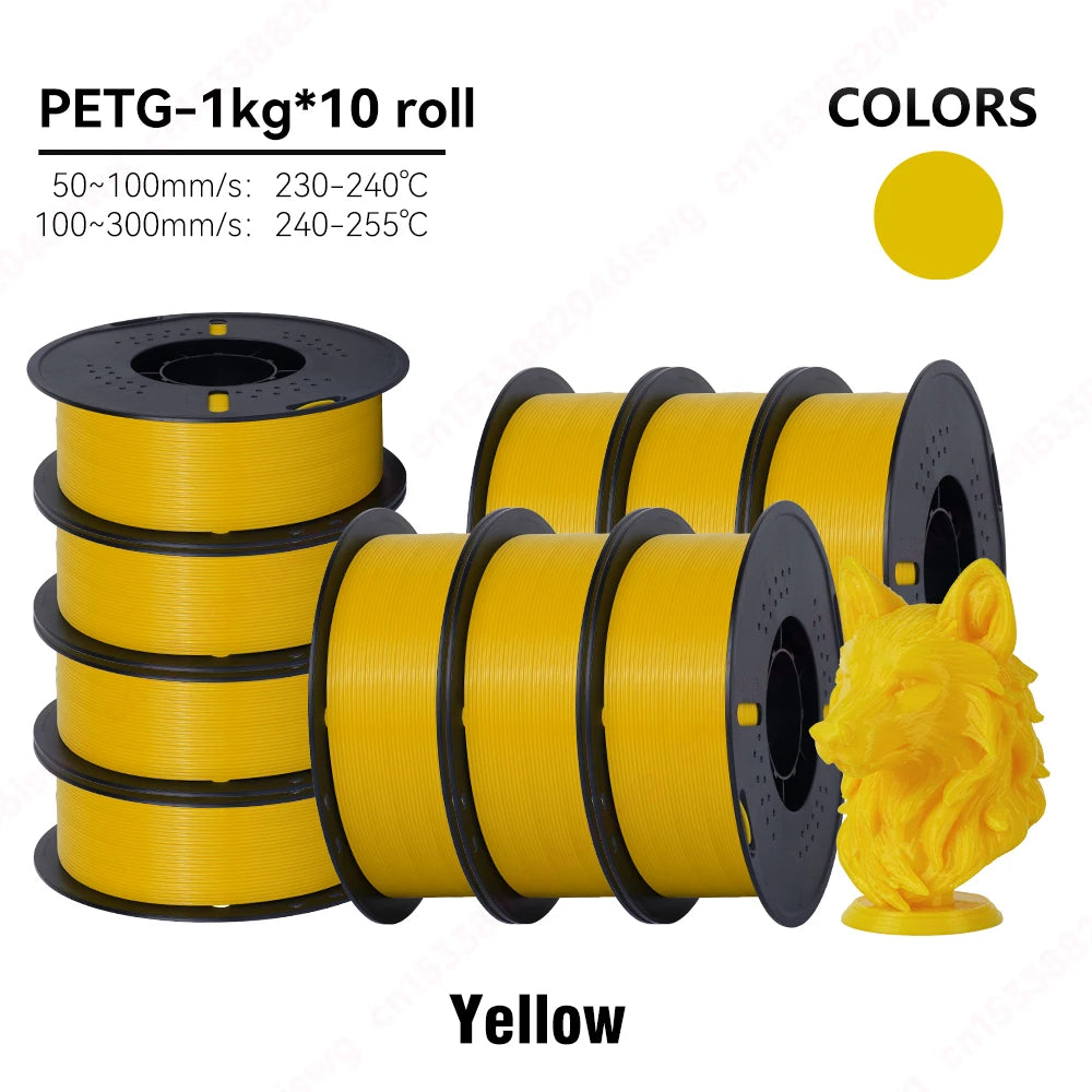 KINGROON 5/10KG PETG 3D Printer Filament 1.75mm +/- 0.03mm 3D Printing Filament Neatly Wound Filament Vacuum Packing Fast Shippi