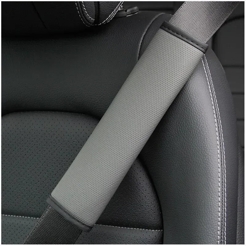 1PCS PU Leather Embossed Car Seat Belt Shoulder Cover Decompression Comfort Car Accessories Safety Belt Protective Cover - Urbizia