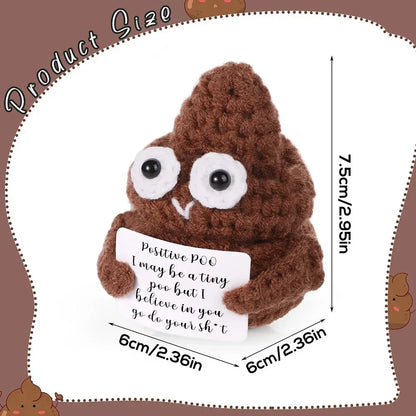 Positive Energy Crochet Doll Pocket Hug Handmade Knitted Plush Potato Plant Avocado Bee Turtle Duck Funny Emotional Support Gift - Urbizia