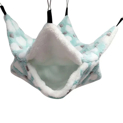 1/2 pcs Hamster Hideout Cage Print Fleece Guinea Pig Sugar Glider Sleeping Bed Rodent Hammock Rat Little House Animals Supplies - Urbizia