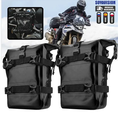 2PCS Motorcycle Bumpers Bag Waterproof 5L-8L Motorcycle Side Frame Bag Motorcycle Crash Bar Bag Universal Tools Storage Bag