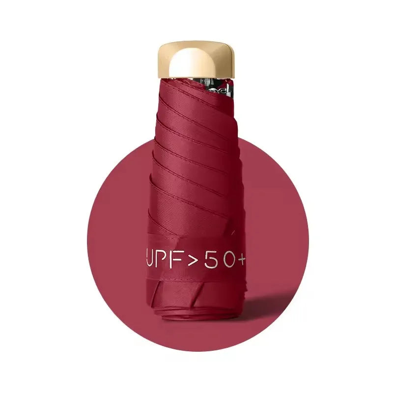 Mini paraguas de bolsillo para lluvia, sombrilla plegable de vinilo con protección ultravioleta UV, parasol de bolsillo, cápsula