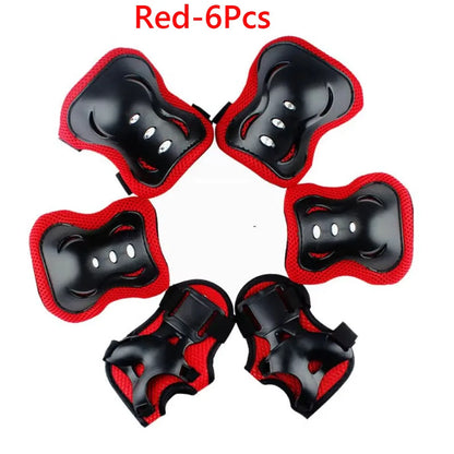 6 in 1 Knee Pads Elbow Pads with Wrist Guards for Ages 3-10, Protective Gear for Skating, Cycling, Biking,Roller Skates,Scooters