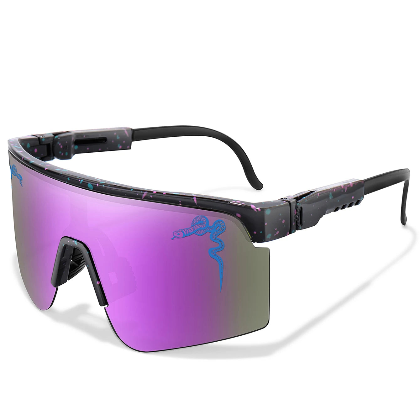Men's Fashion Large Frame Cycling Sunglasses Fashionable Goggles with Random Dot Decoration for Outdoor Sports Hiking Fishing