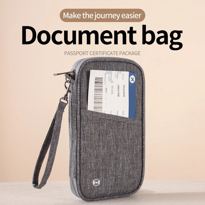 Family Rfid Blocking Passport Wallet Travel Essentials Wallet Passport Holder Bag Travel Document Organizer Credit Cards Case