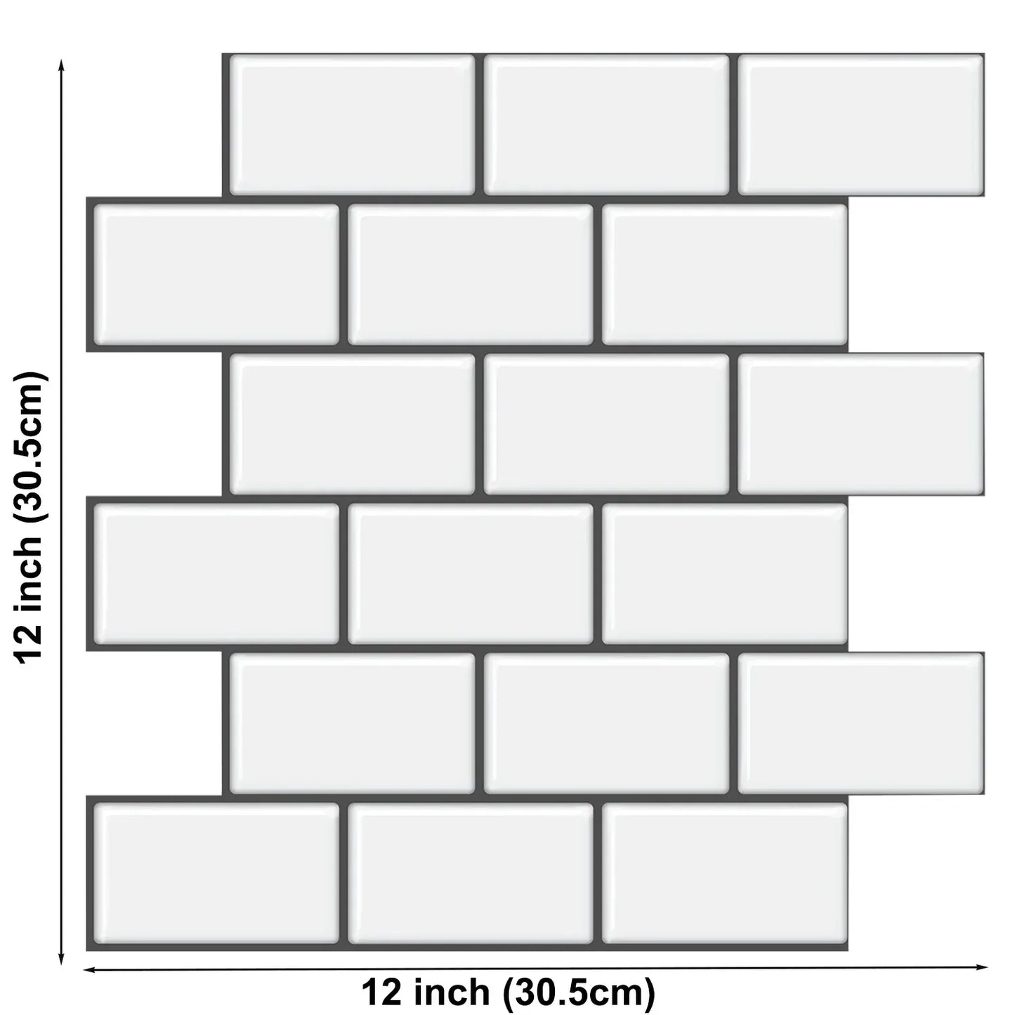 5 Sheets Wall Tile Sticker White Self Adhesive Tiles Waterproof Vinyl Wallpaper Backsplash For Kitchen Living Room Bathroom - Urbizia