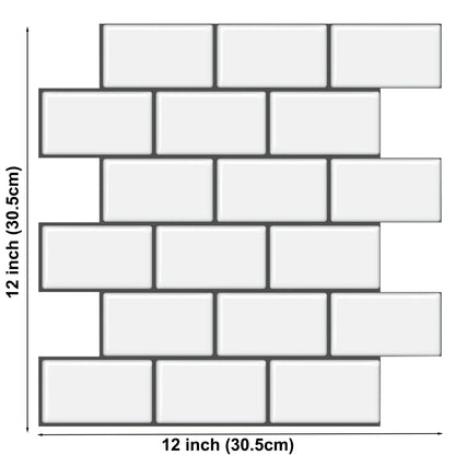 5 Sheets Wall Tile Sticker White Self Adhesive Tiles Waterproof Vinyl Wallpaper Backsplash For Kitchen Living Room Bathroom - Urbizia