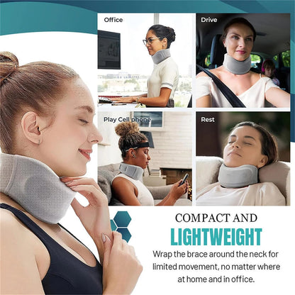 Soft Foam Cervical Neck Collar Adjustable Brace Support with Replacement Cover for Travel Office Sleeping
