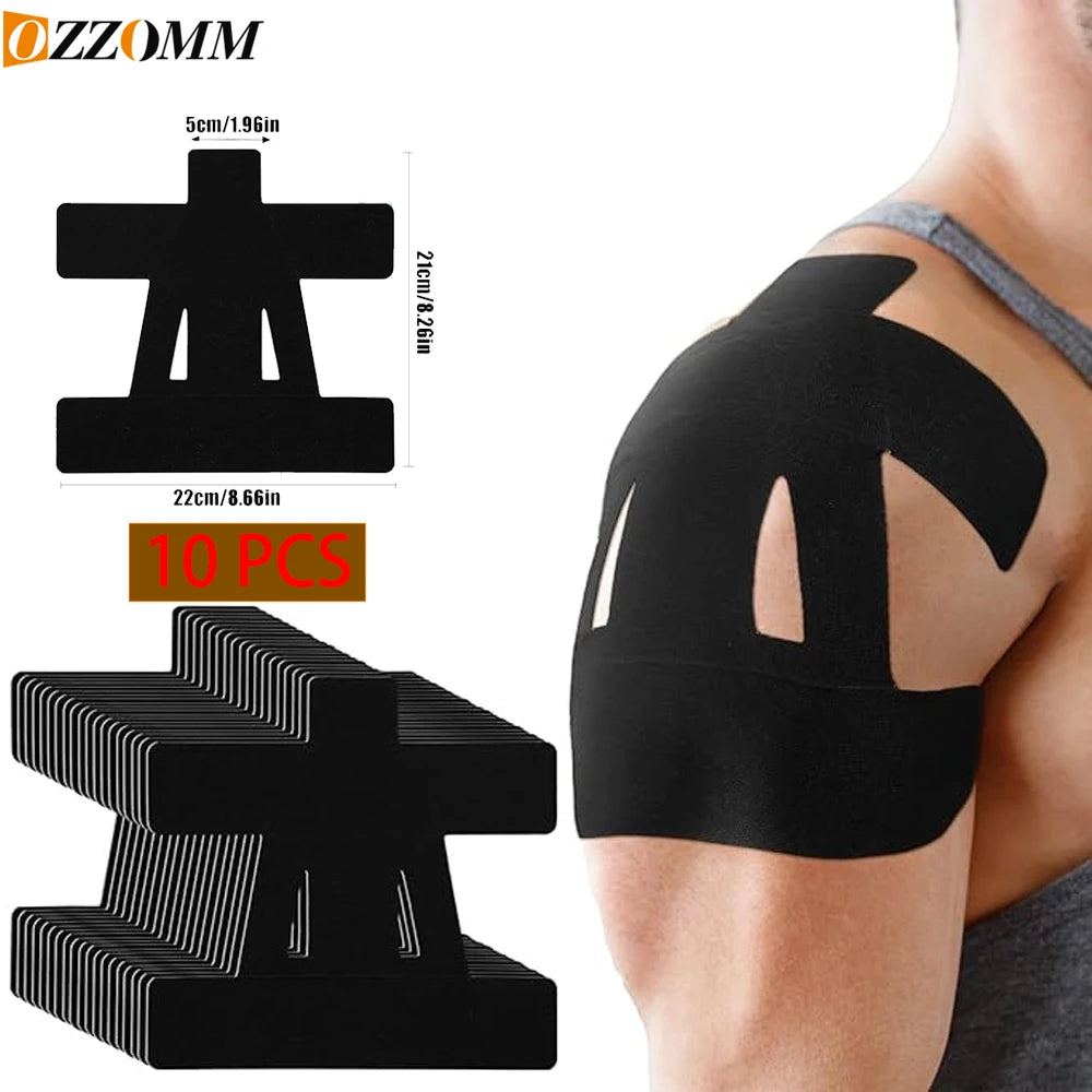 10 PCS Kinesiology Tape for Shoulder Precut,Shoulder Tape -Waterproof & Breathable, Enhance Elastic Sports Tape for Pain Support