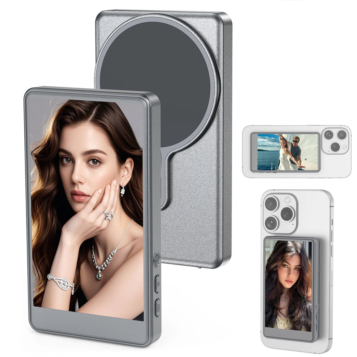 Vlog Selfie Monitor Screen for Phone (Not Support iPhone 17) or Selfie Vlog , Magnetic Mount for MagSafe, Wireless Connection