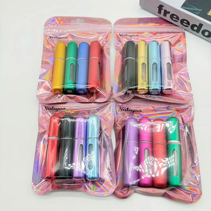 4pcs 5ml Mini Refillable Perfume Atomizer Aluminum Perfume Bottle Portable Perfume Spray Bottle Travel Parfume Mini Bottle