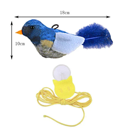 Hot lifelike Bird Vivid Cat Toys Pet Catnip Simulation Molding Cat Teaser with Feather Soft Plush Fabric Toys for Kitten - Urbizia