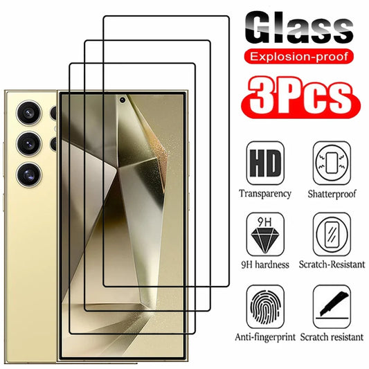 Tempered Glass For Samsung Galaxy S26 S25 S24 Ultra Screen Protector A17 A27 A37 A57 A56 A36 A26 A16 A55 A54 A53 A35 Film