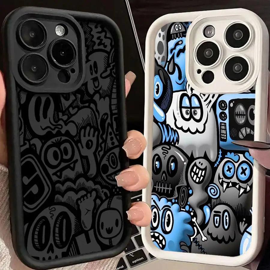 iPhone Black Graffiti Silicone Case