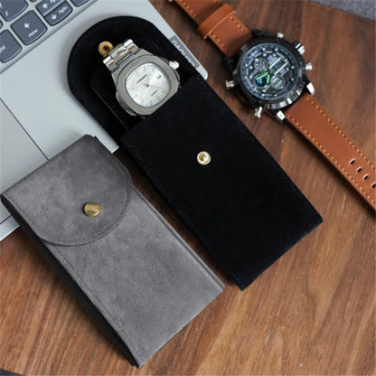 Embers Watch Bag Blue Black Flannelette Gift Bag Travel Storage Case Durable Portable Watch Dust Protection Case
