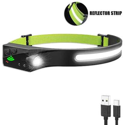 Rechargeable LED Sensor Headlamp with 5 Lighting Modes – Outdoor, Fishing - Urbizia