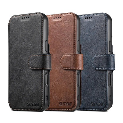 PU Leather Wallet Flip Case with Card Holder for iPhone