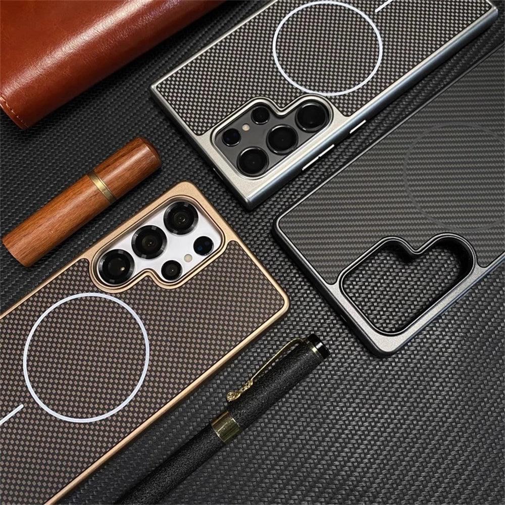 Samsung Galaxy Carbon Fiber Magnetic Case – S23 to S26