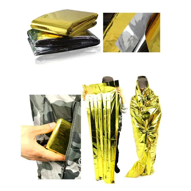 Emergency Thermal Survival Blanket Waterproof Heat Retention Camping Blanket - Urbizia