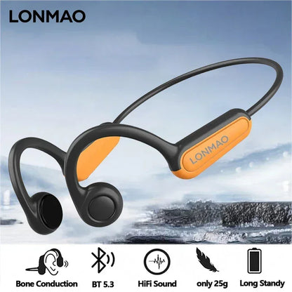 2025 True Bone Conduction Earphones Bluetooth 5.3 Sports Wireless Headphones Ear Hook Waterproof Headset for Running Driving - Urbizia