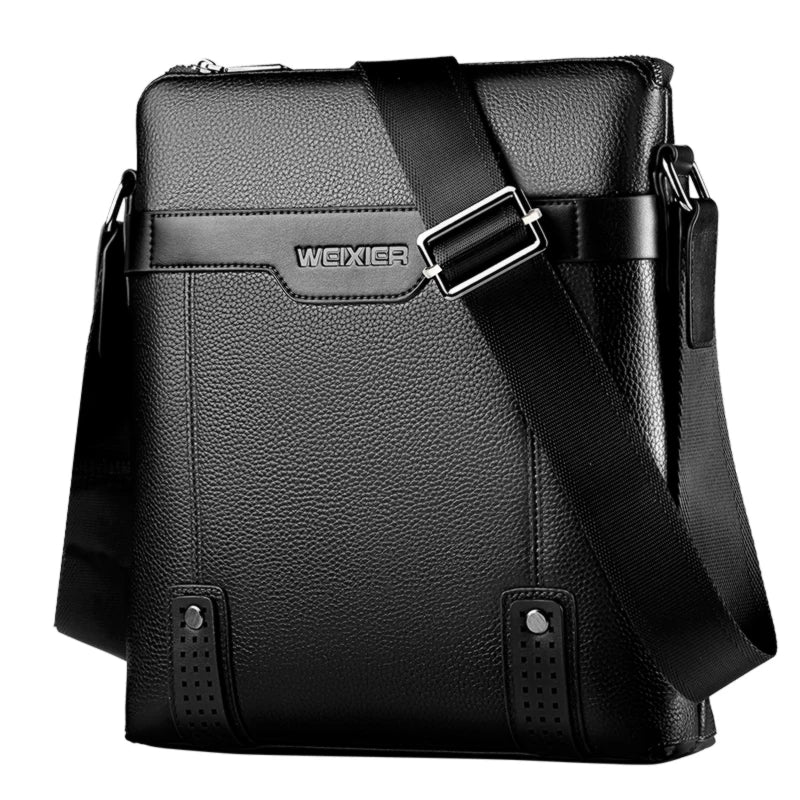 WEIXIER Brand Men's Shoulder Bag Fashion Vintage PU Leather Casual Large Capacity Backpack Messenger Male Crossbody Bag Business