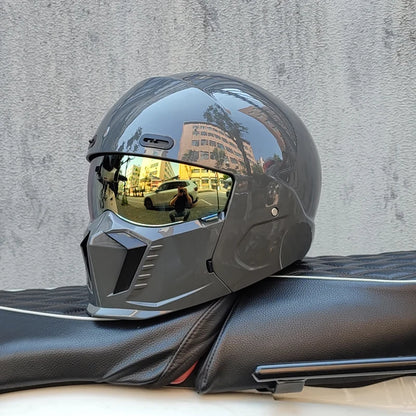 ORZ motorcycle retro helmet cruise men's and women's combination full helmet scorpion helmet reserved Bluetooth headphone slot