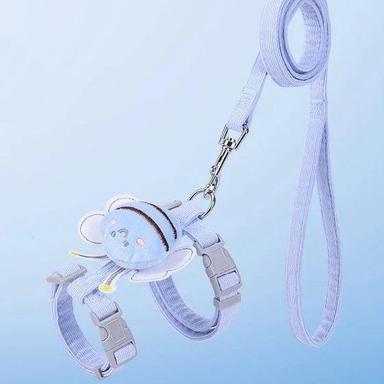 Cartoon Bee Cat Harness and Leash Set – Small & Medium Pets