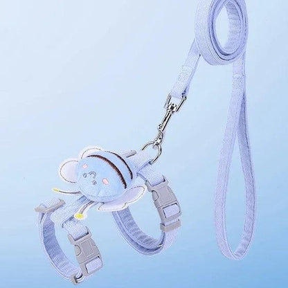 Cartoon Bee Cat Harness and Leash Set – Small & Medium Pets